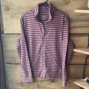 L.L. Bean Full Zip Striped Sweater